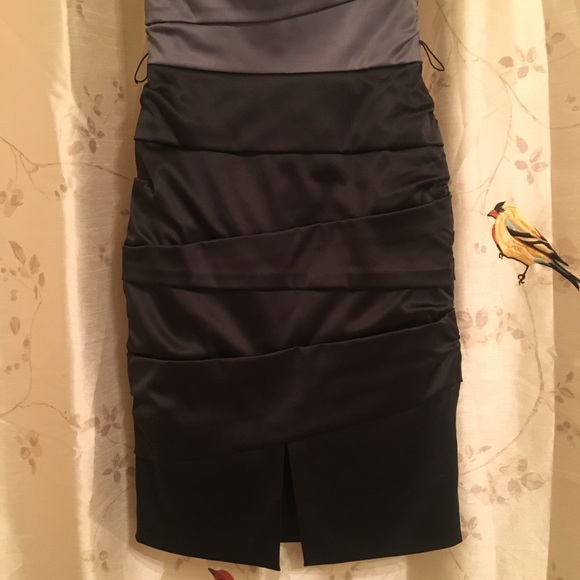 WHBM gray color block strapless dress sz 00 - Picture 4 of 6